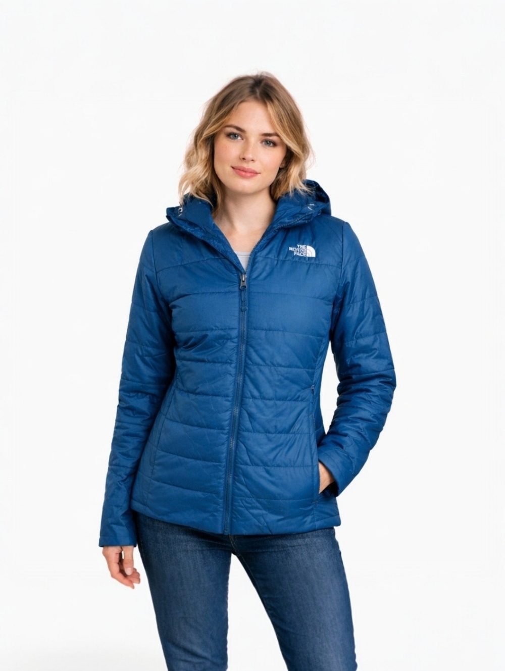 NWT The North Face Monterey Blue Flare Insulated Puffer Hoodie Jacket S - Picture 2 of 16